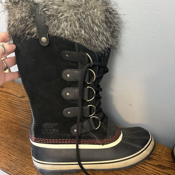 Sorel Womens Joan of Arctic Black Waterproof Leather Snow Boots LL5115-011 Sz 10 - Picture 7 of 13
